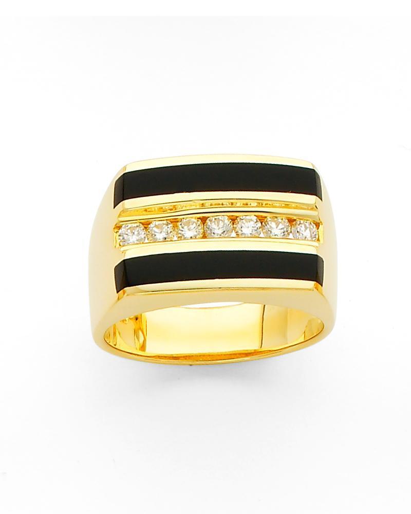 Onyx diamond gold ring Clearance