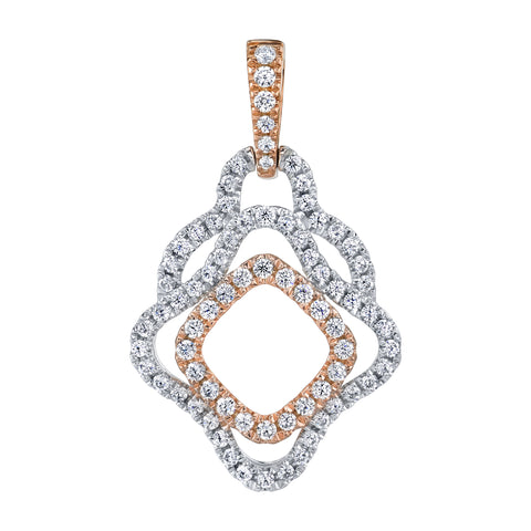 14 Karat Two Tone Diamond Pendant