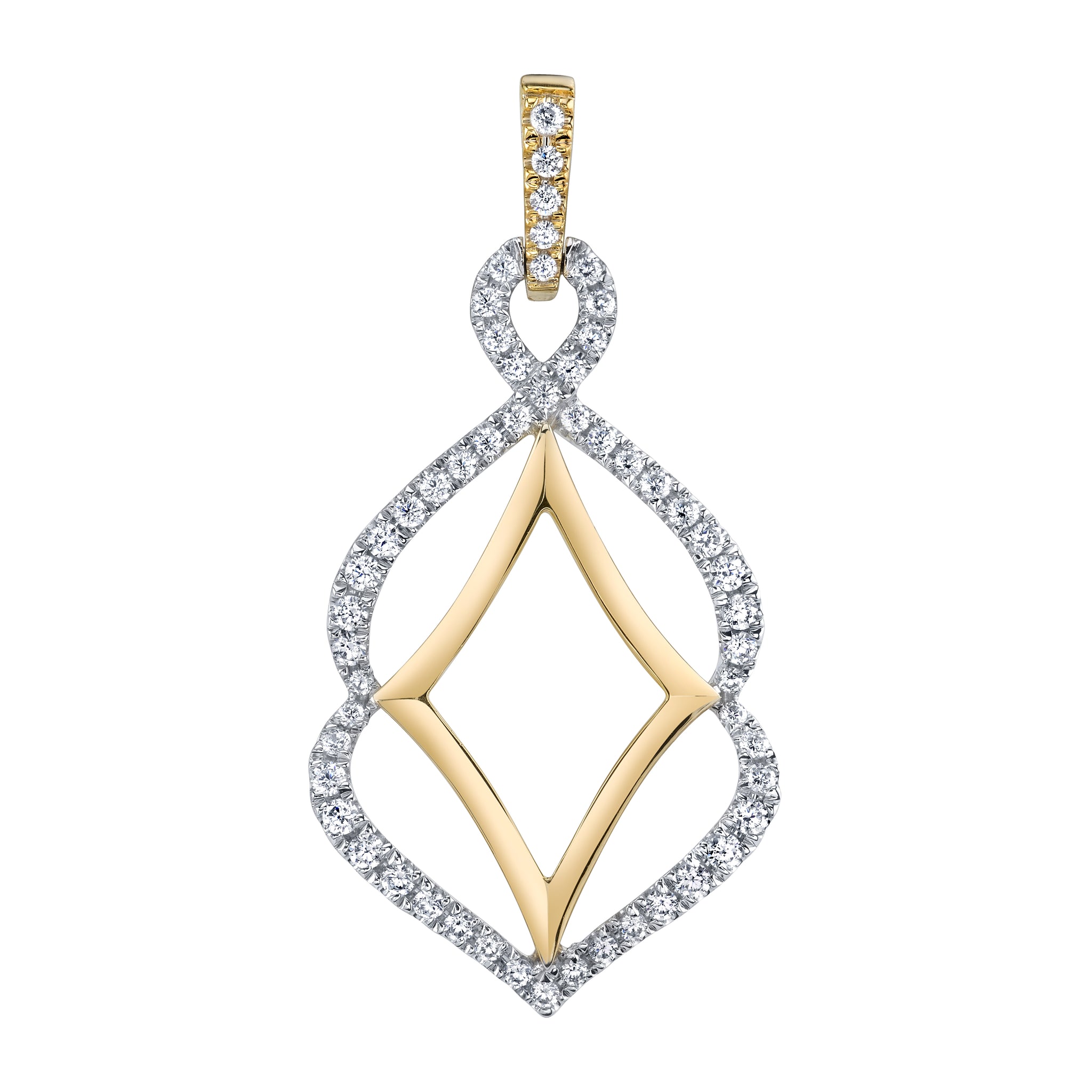 14 Karat Two Tone Diamond Pendant
