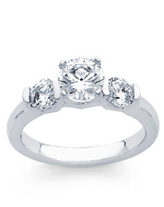14 Karat Three Stone Diamond Ring
