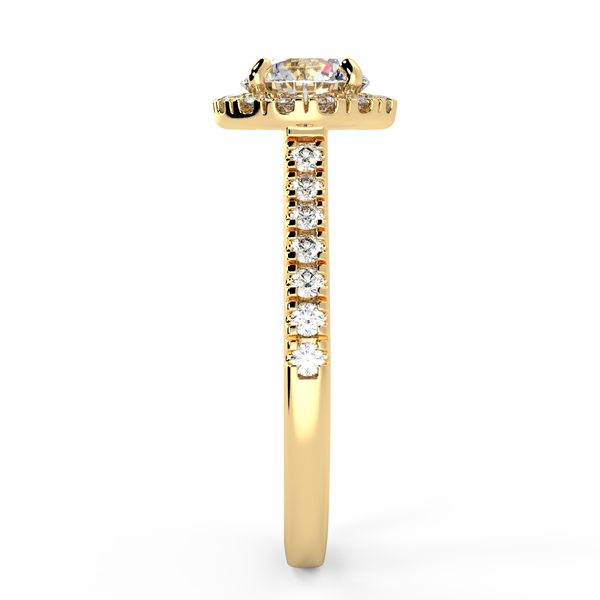 14 Karat Gold Diamond Halo Bridal Engagement Ring